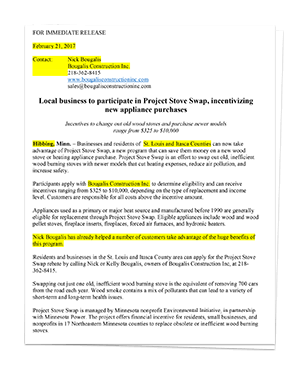 Image of Project Stove Swap Press Release